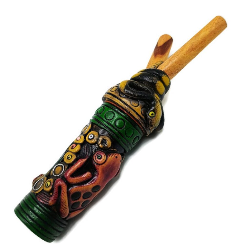 Monkfish Applicator 2 in 1 Handmade Peruvian Crafts Toad Snake Design Cusco